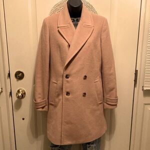 NEW Jones New York Cognac/Tan Wool Blend Double Breasted Coat Women’s Size S